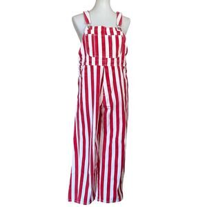 Lisa Says Gah Lucy Overall Pomodoro Stripe Red White M/L